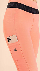 24271021 - Legging Feminina B.ON c/ Recorte Tule e Bolsos Coral