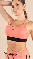 24271019 - Top Feminino B.ON c/ Detalhe nas Costas em Tule Coral