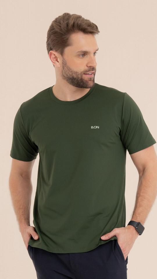 24271406 - Camiseta Masculina Basic Verde Florest