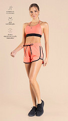 24271019 - Top Feminino B.ON c/ Detalhe nas Costas em Tule Coral