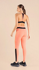 24271021 - Legging Feminina B.ON c/ Recorte Tule e Bolsos Coral