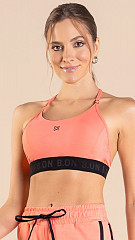 24271019 - Top Feminino B.ON c/ Detalhe nas Costas em Tule Coral