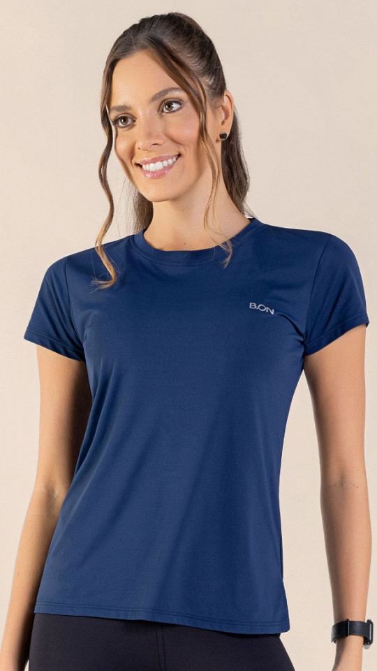 24270292 - Camiseta Feminina B.ON Basic Marinho