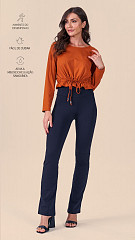 24270612  - Blusa Feminina B.ON c/ Franzido Ochre