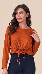 24270612  - Blusa Feminina B.ON c/ Franzido Ochre