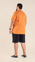 24271130 - Camiseta Masculina B.ON Basic Plus Size Laranja Telha