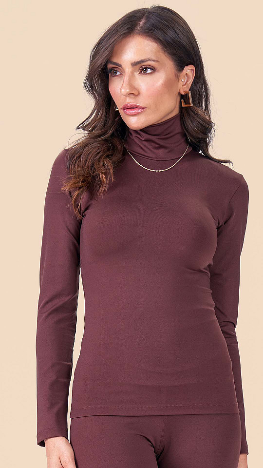 24270826 - Blusa Feminina B.ON Winter Marrom